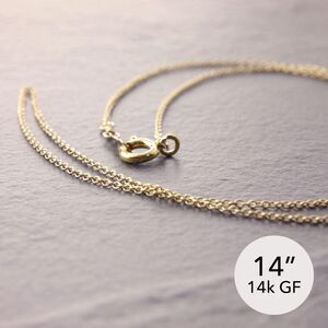 14" Gold Filled Dainty Necklace (#5-3360-1gd-sp) by Megu's Attic